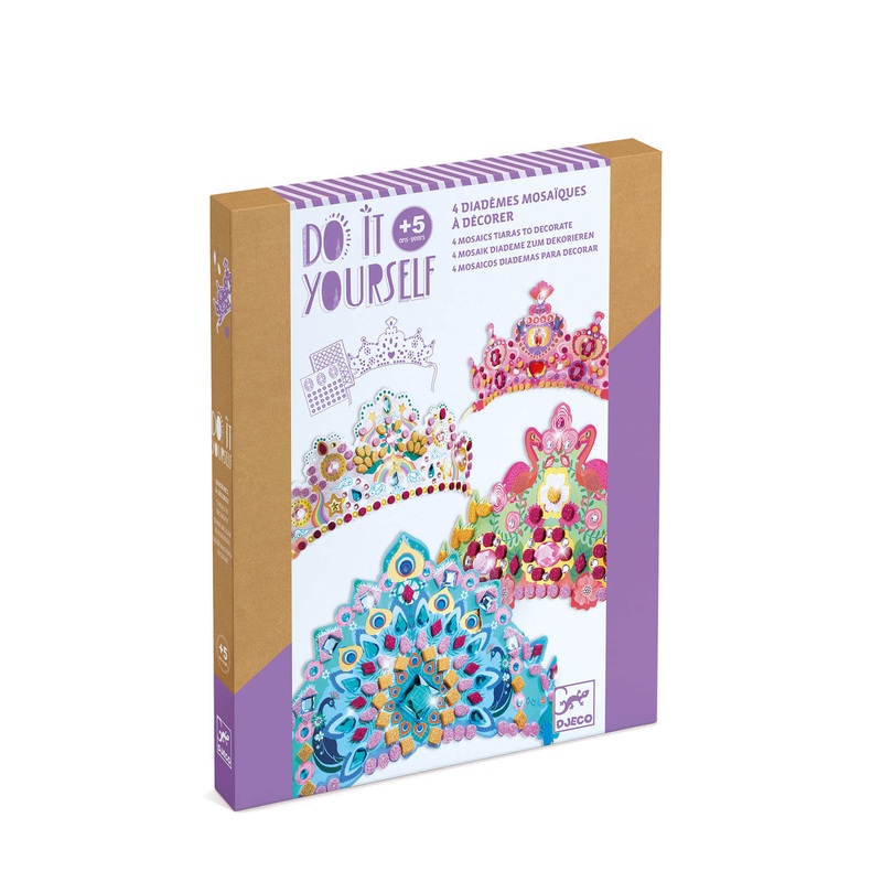 Do It Yourself Mosaics Craft Set – 4 Princess Tiaras