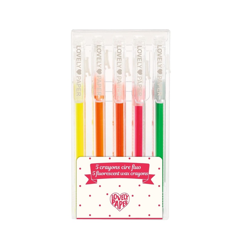 5 Wax Crayons Pens – Fluorescent