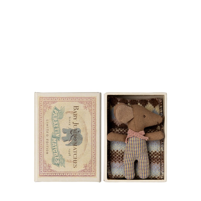 Sleepy Wakey Baby Mouse In Matchbox – Rose