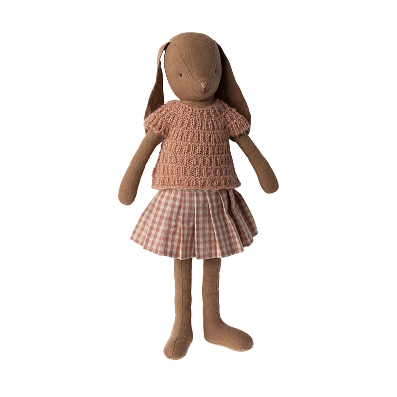 Bunny Size 3 – Chocolate Brown, Knitted Shirt And Skirt