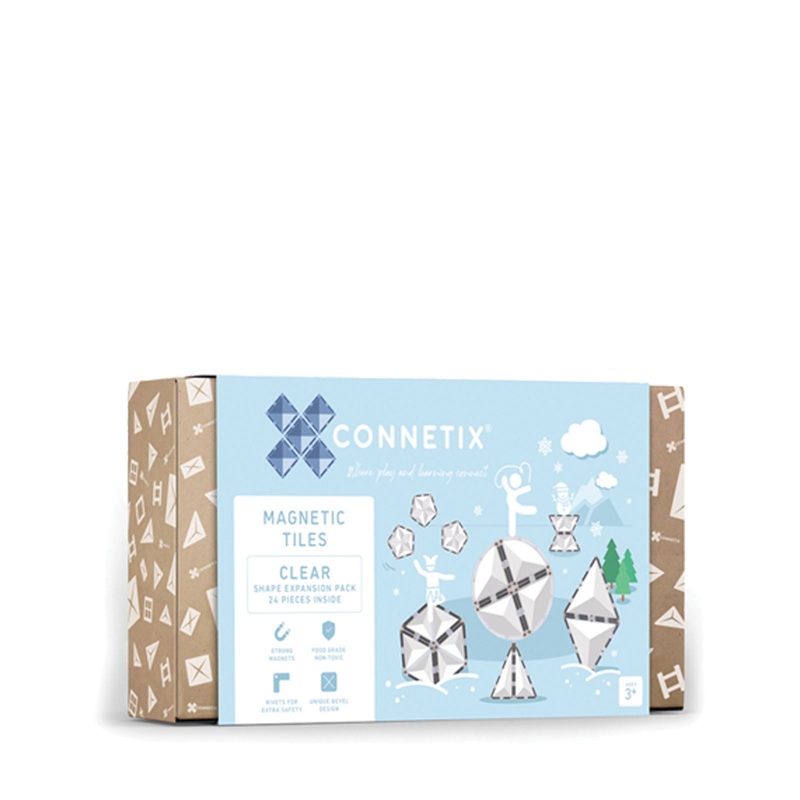 Magnetic Tiles Clear Shape Expansion Pack – 24 Pieces