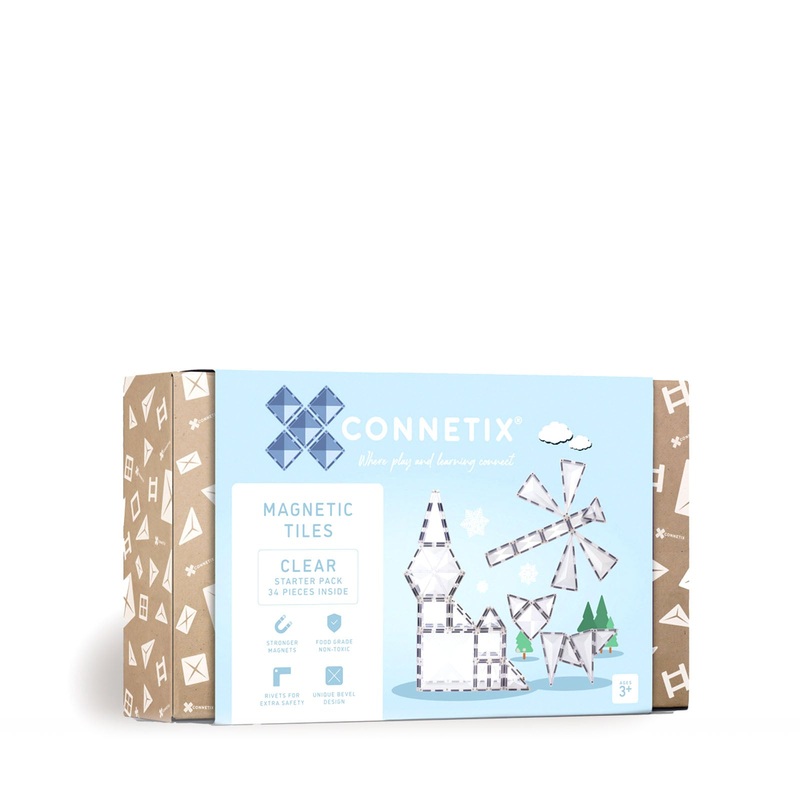 Magnetic Tiles Clear Starter Pack – 34 Pieces