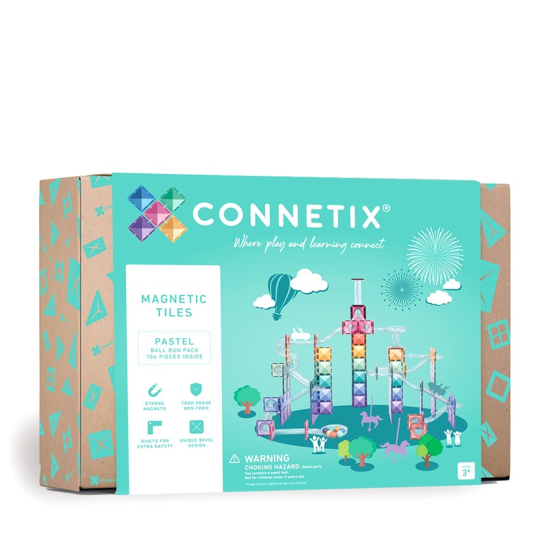 Magnetic Tiles Pastel Ball Run Pack – 106 Pieces