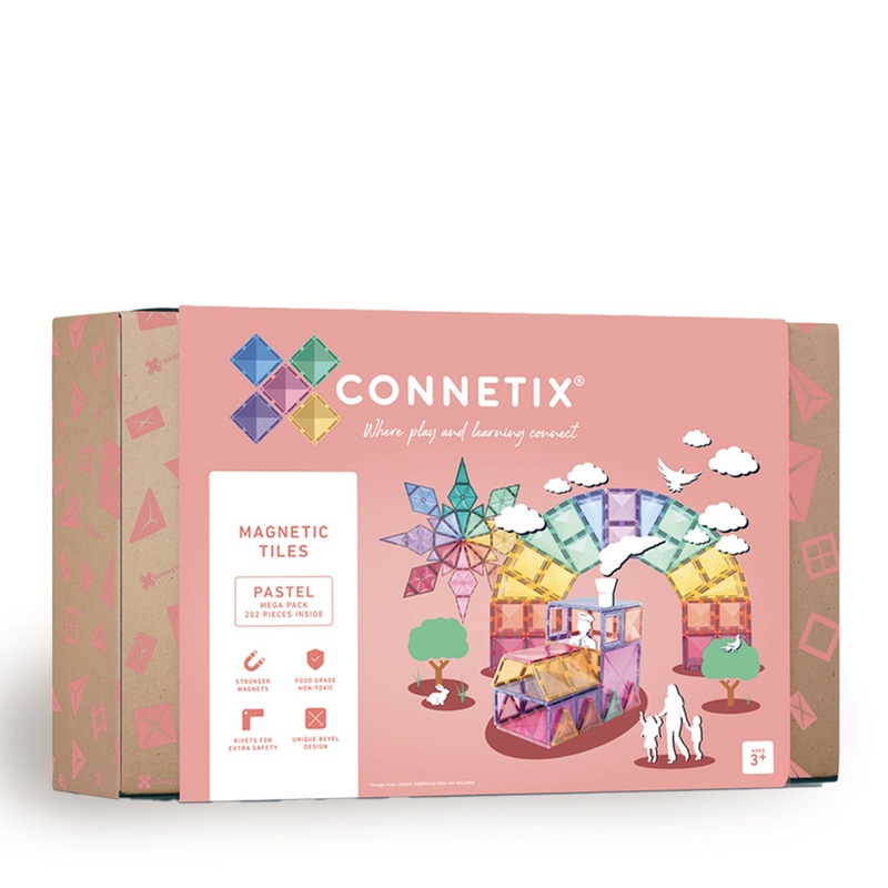 Magnetic Tiles Pastel Mega Pack – 202 Pieces