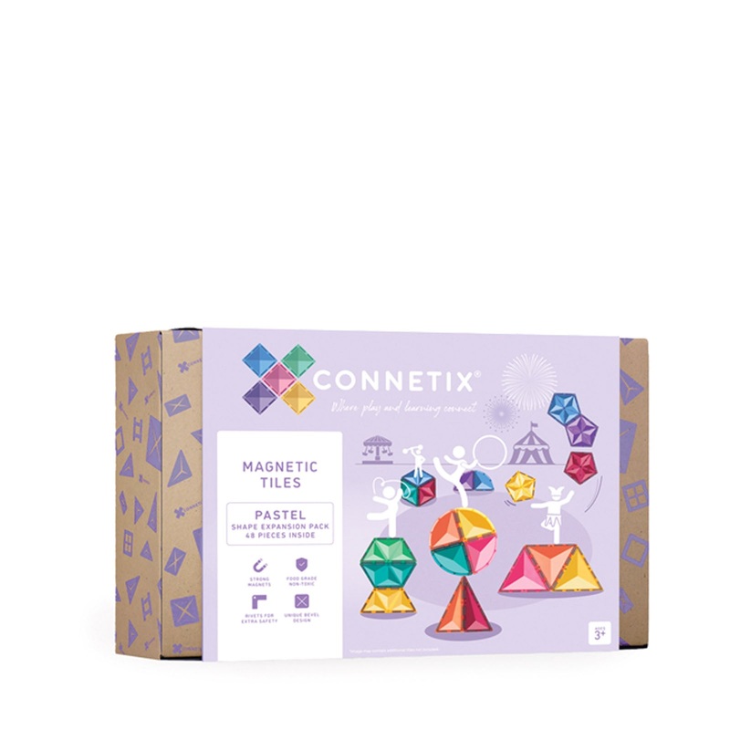 Magnetic Tiles Pastel Shape Expansion Pack – 48 Pieces