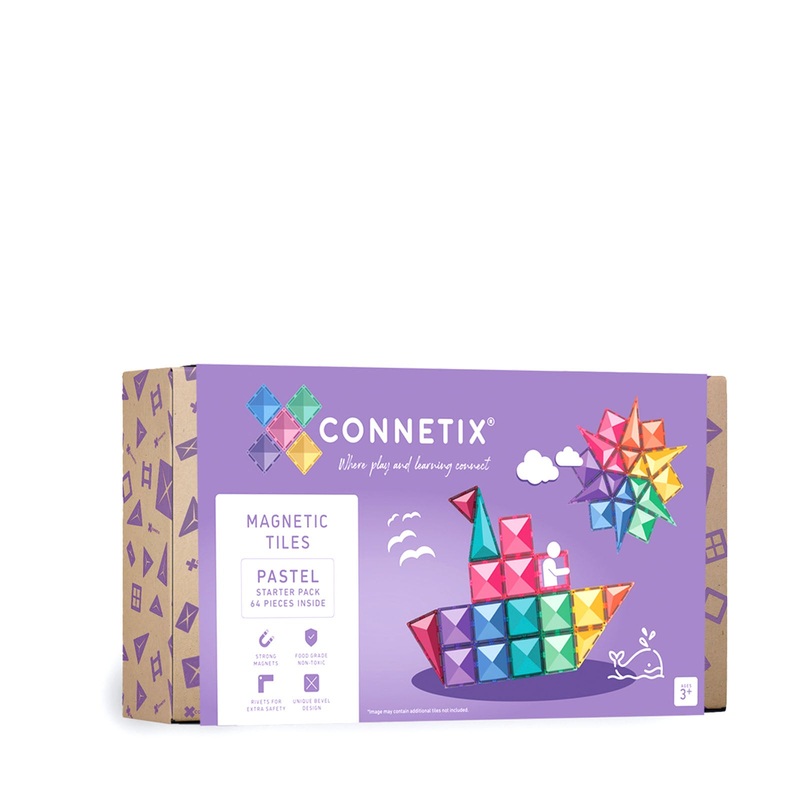 Magnetic Tiles Pastel Starter Pack – 64 Pieces