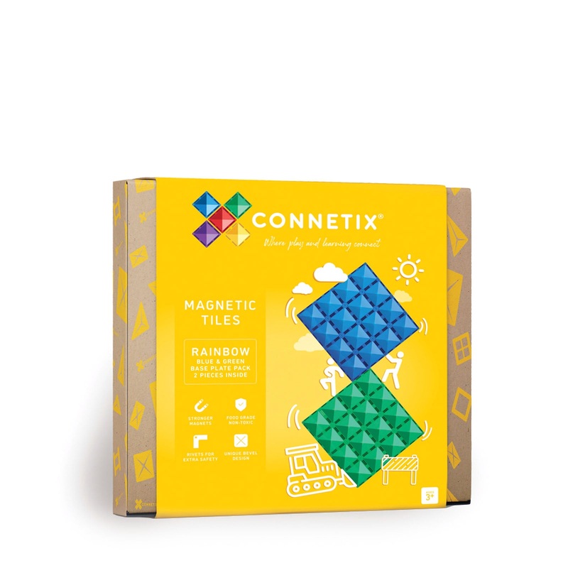 Magnetic Tiles Rainbow Blue & Green Base Plate Pack – 2 Pieces