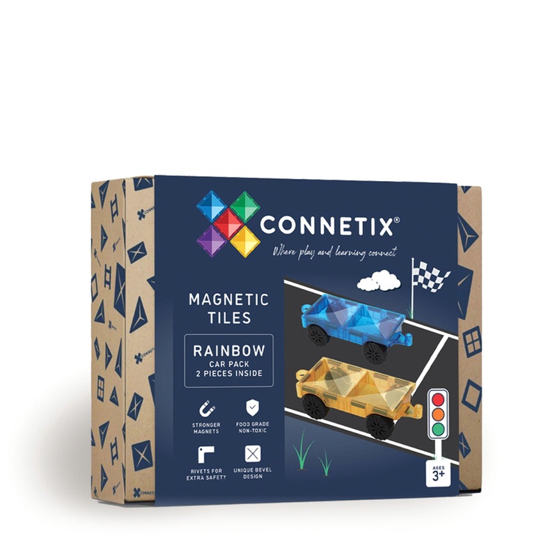 Magnetic Tiles Rainbow Car Pack – 2 Pieces