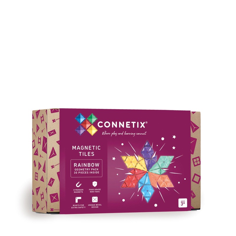 Magnetic Tiles Rainbow Geometry Pack – 30 Pieces