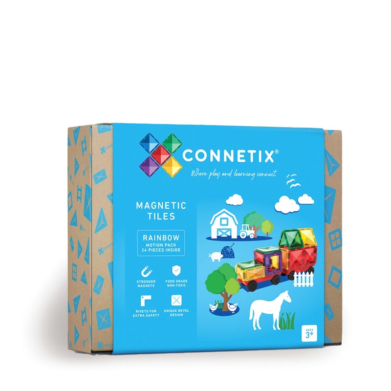 Magnetic Tiles Rainbow Motion Pack – 24 Pieces