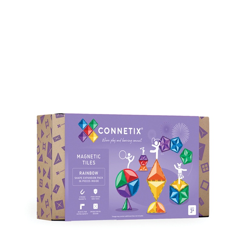 Magnetic Tiles Rainbow Shape Expansion Pack – 36 Pieces