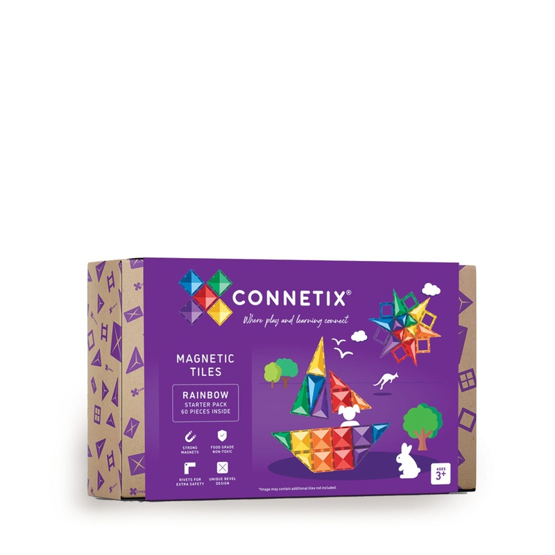 Magnetic Tiles Rainbow Starter Pack – 60 Pieces