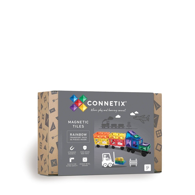 Magnetic Tiles Rainbow Transport Pack – 50 Pieces