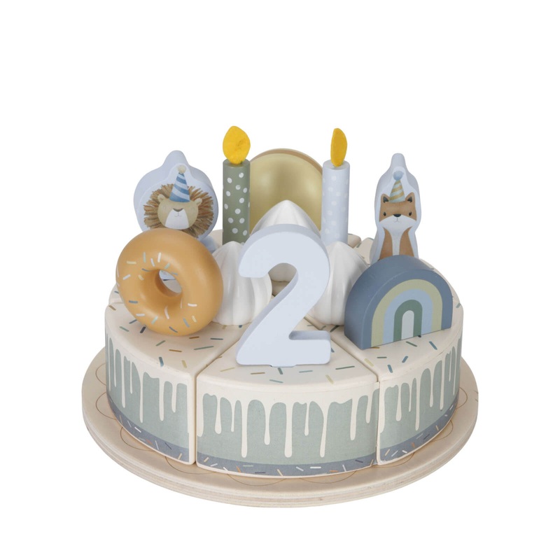 Wooden Birthday Cake – Blue