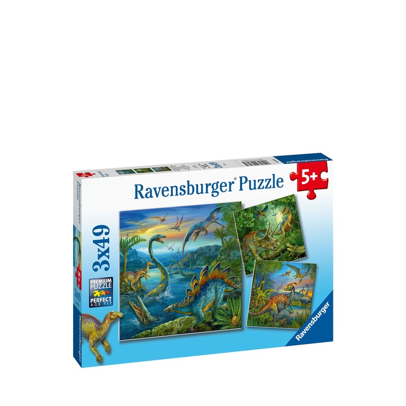 Dinosaur Fascination – 3 x 49 Piece Puzzles