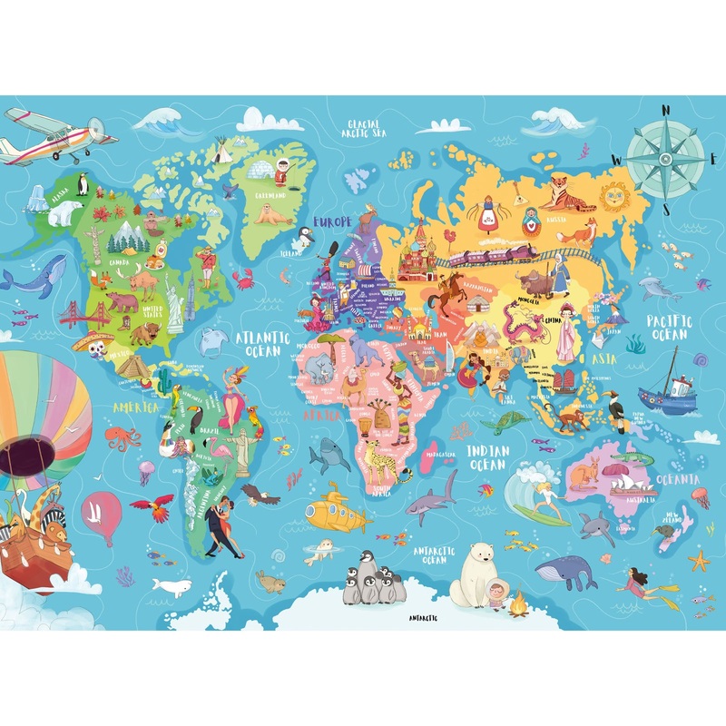 Map of the World – 100 XXL Piece Puzzle