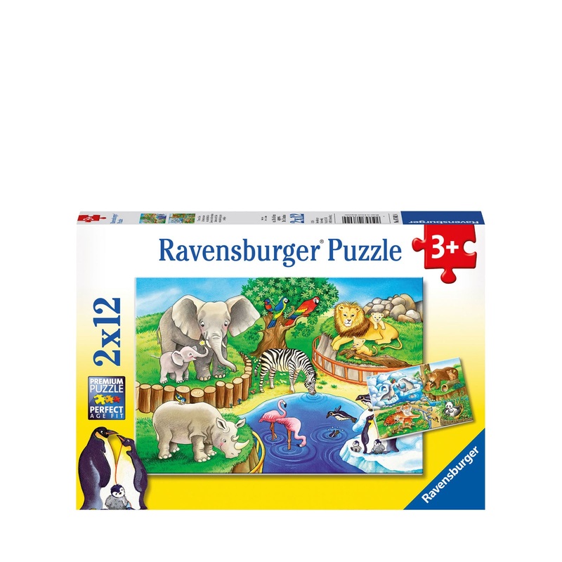 Time at the Zoo – 2 x 12 Piece Puzzles