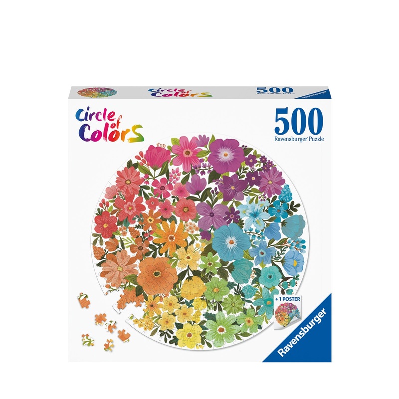 Circle of Colours Flowers – 500 Piece Circular Puzzle