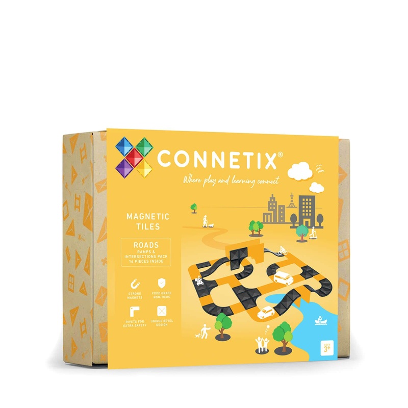 Magnetic Tiles Roads Ramps and Intersections Pack – 16 Pieces