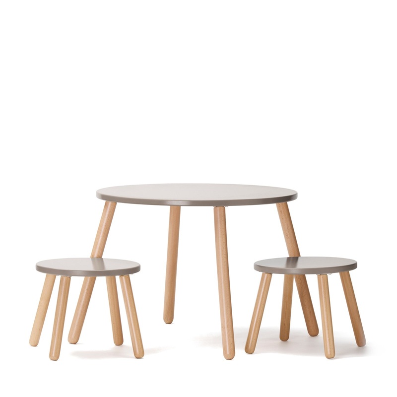 Stool And Table Set – Light Brown