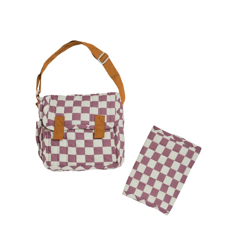 Carrie Convertible Changing Set – Plum Check