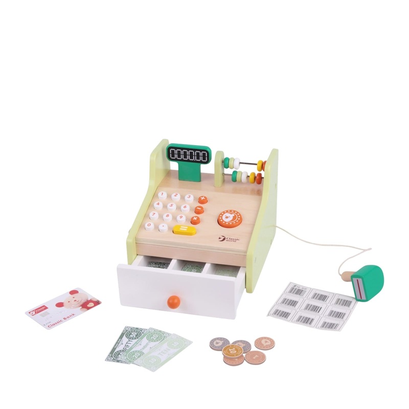 Wooden Cash Register and Accessories