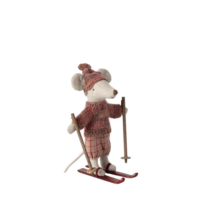 Winter Mouse With Ski Set – Big Sister – Rose