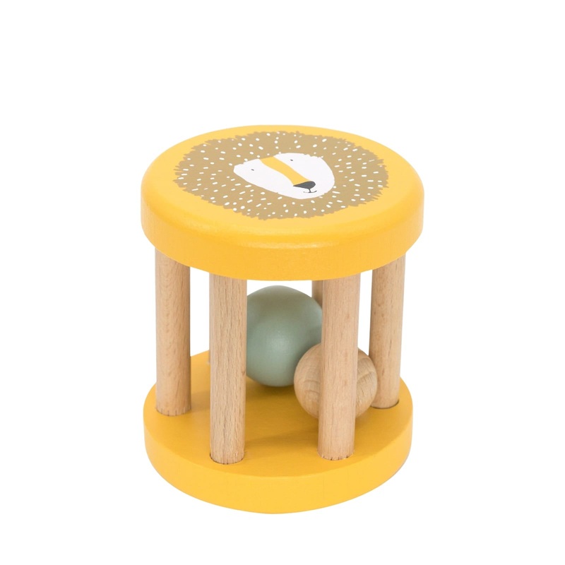 Wooden Rolling Rattle – Mr Lion