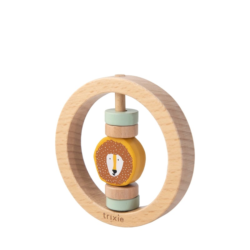 Wooden Round Rattle – Mr Lion