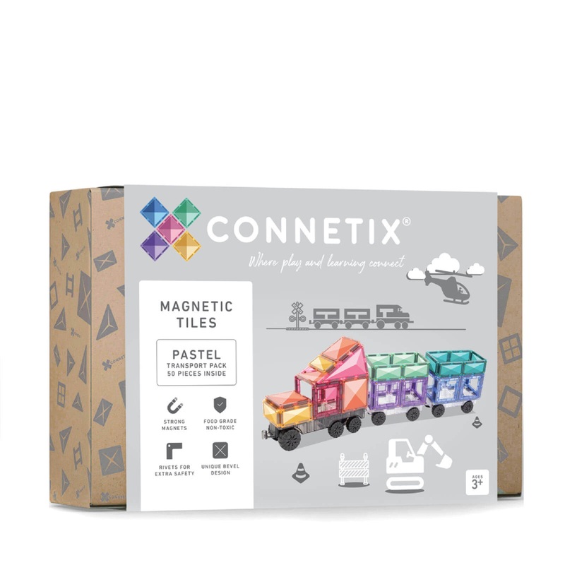 Magnetic Tiles Pastel Transport Pack – 50 Pieces