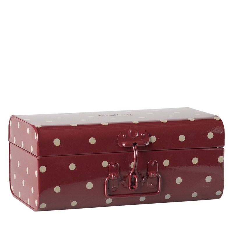 Storage Suitcase Small – Red With Dots