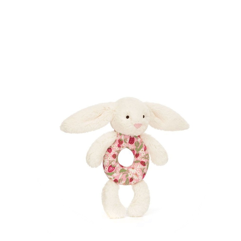 Cream Blossom Bunny Ring Rattle – Berry