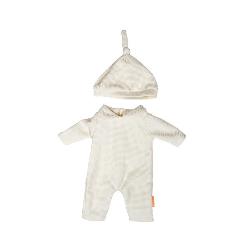 Doll Outfit Beige Pyjamas with Hat – 38cm