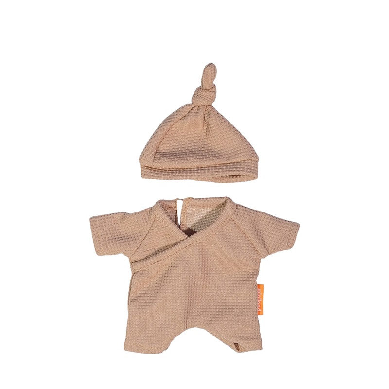 Doll Outfit Brown Pyjamas with Hat – 21cm