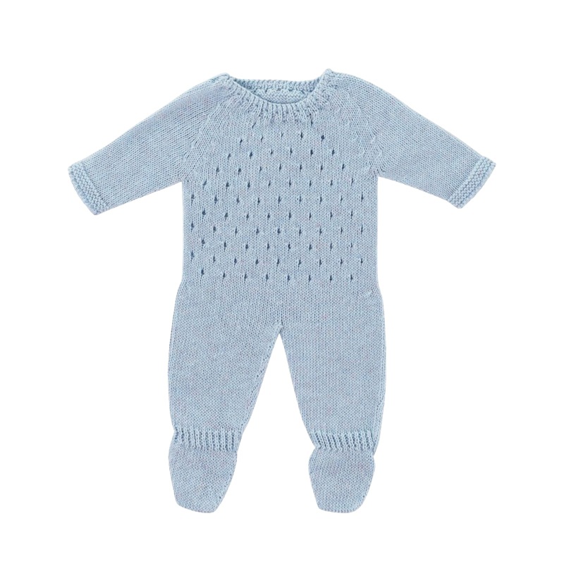Knitted Doll Pyjamas Blue – 38cm