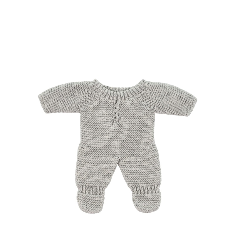 Knitted Doll Pyjamas Grey – 21cm