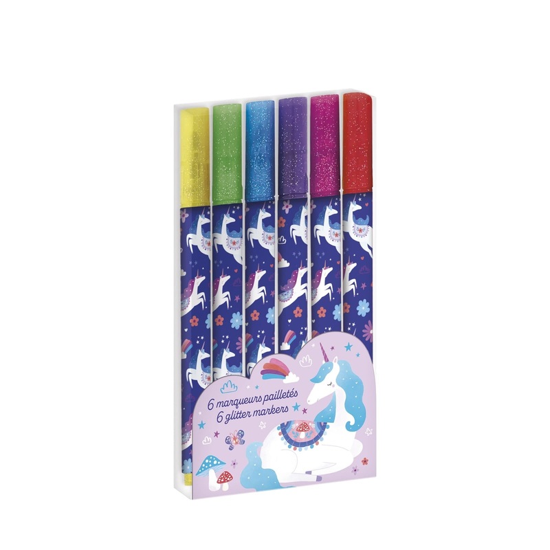 6 Coloured Glitter Markers – Dreamland