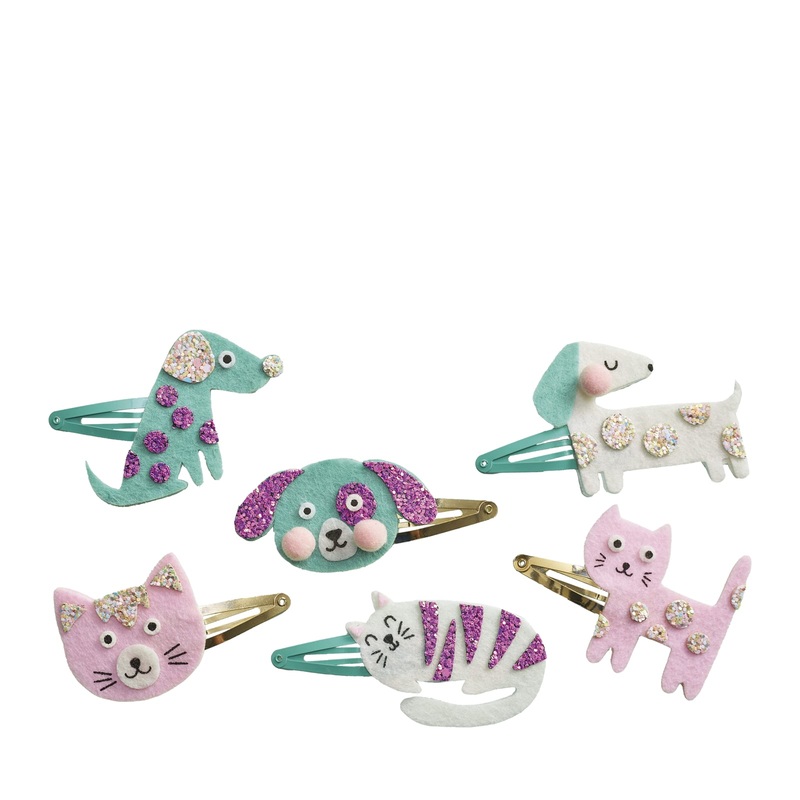 6 Glitter Hair Clips Craft Set – Little Pets