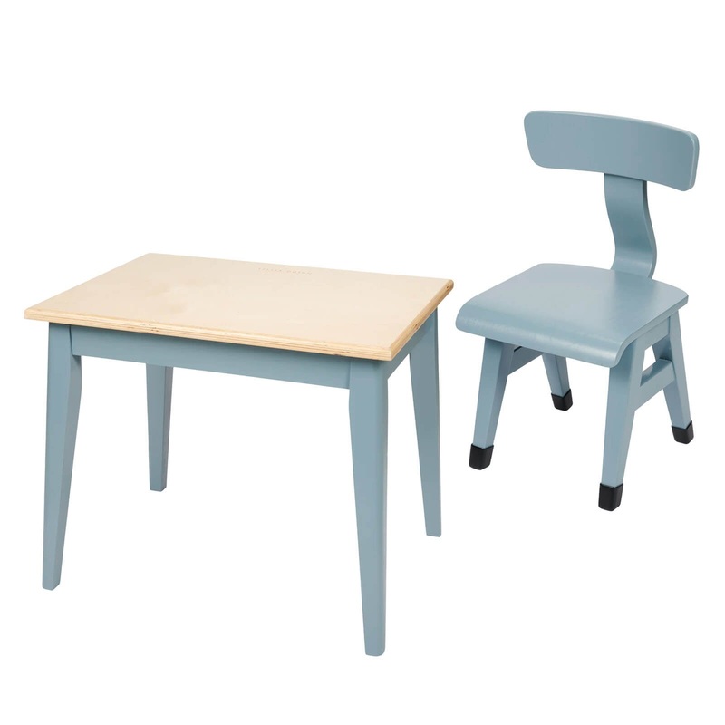 Wooden Table and Chair – Blue