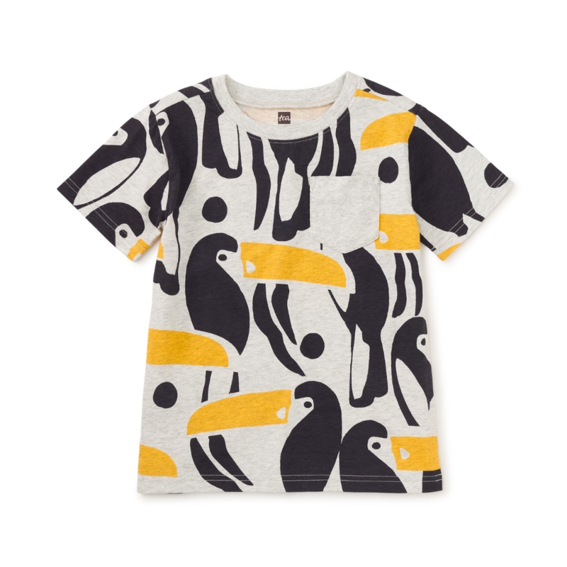 Printed Pocket Tee – Toucan Cut Out by Tea Collection