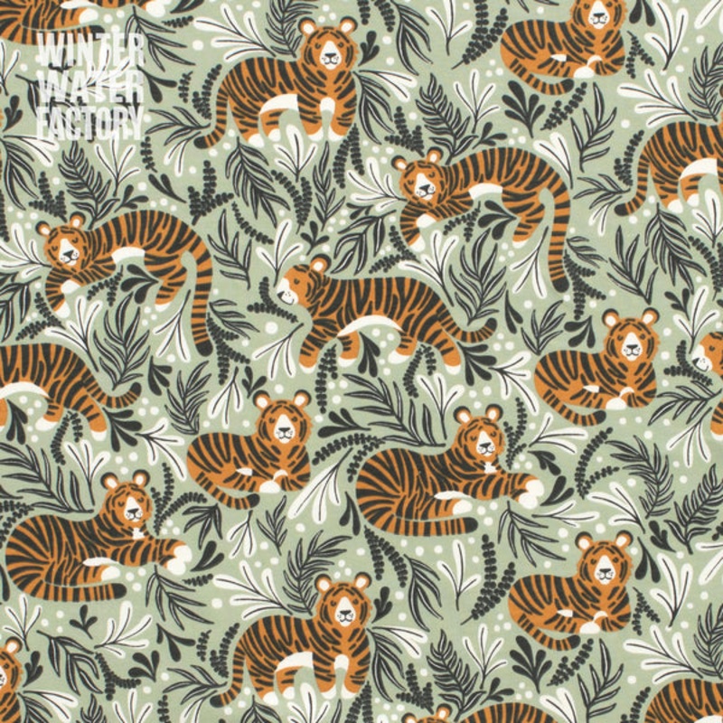 Short Sleeve Tee – Dreaming Tigers Green by Winter Water Factory