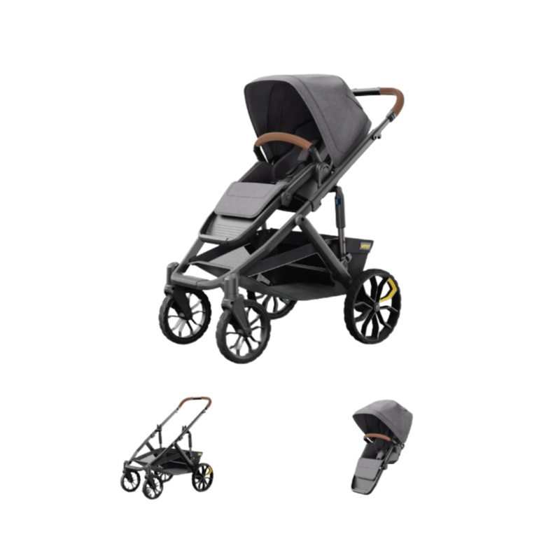 Switch&Roll Stroller (Switchback Seat, &Roll Frame, Leather Grips for Handle and Bumper Bar) by Veer