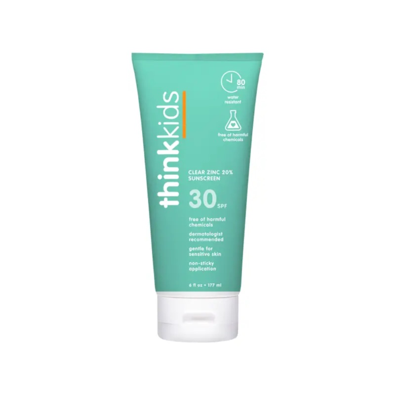 Think Kids Clear Zinc Sunscreen SPF 30 – Family Size 6oz