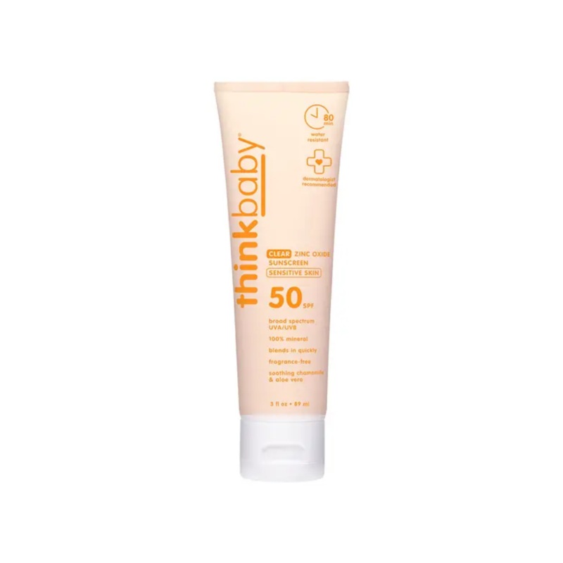Thinkbaby Clear Zinc Sunscreen for Sensitive Skin SPF 50 – 3oz