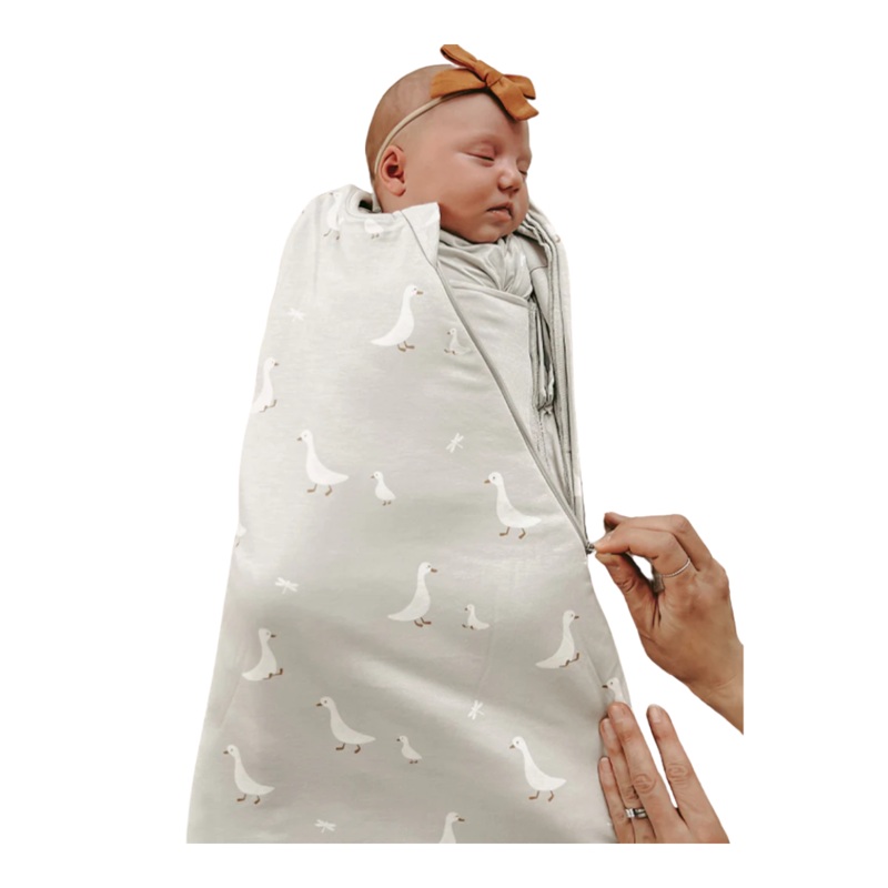 1.0 Tog Swaddle Sleep Bag – Goose by gunamuna
