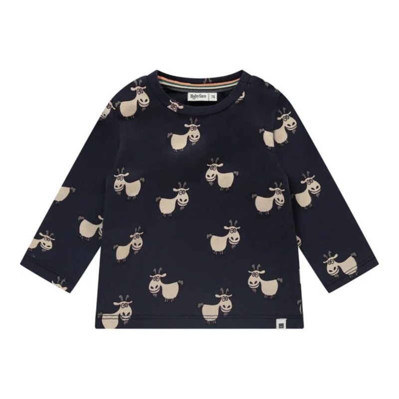 Baby Long Sleeve Goats Tee – Indigo by Babyface – FINAL SALE