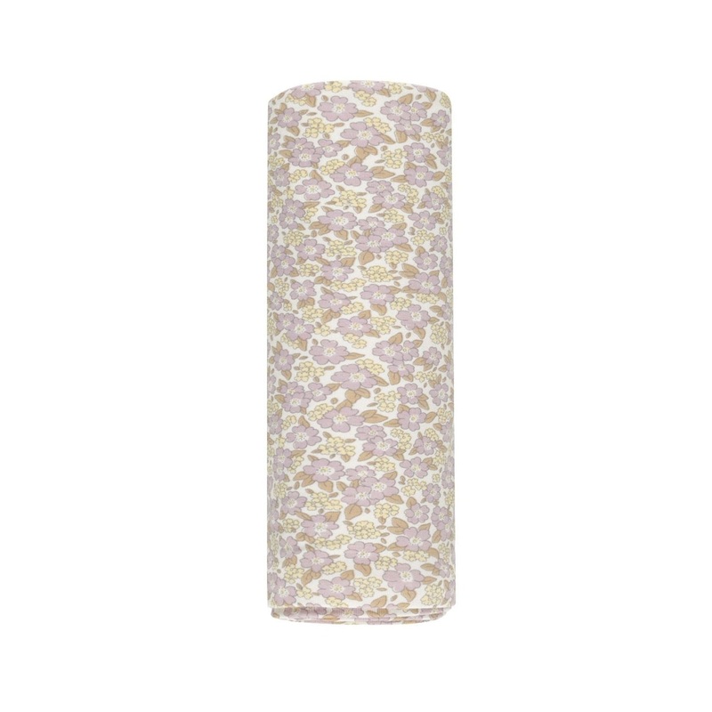 Bamboo Swaddle – Purple Floral by Quincy Mae