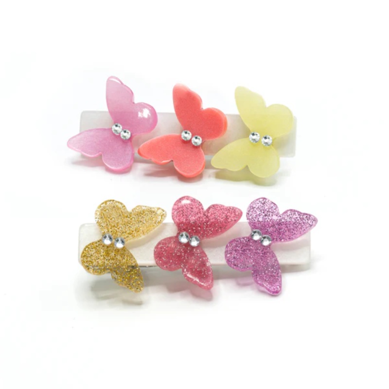 Butterflies Spring Colors Hair Clips by Lilies & Roses NY
