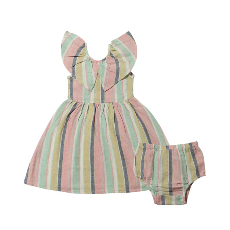 Harper Dress – Aqua/Pink Stripe by Vignette