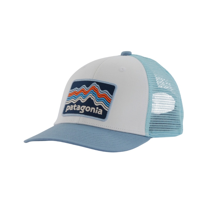 Kids’ Trucker Hat – Ridge Rise Stripe: Light Plume Grey by Patagonia